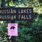 A sign warns visitors about a recent bear sighting near the Russian River on Sunday, Aug. 6, 2017 near Cooper Landing, Alaska. Bears frequent the area, a highly productive sockeye salmon fishery and one of the most popular sportfisheries in the state. (Photo by Elizabeth Earl/Peninsula Clarion, file)