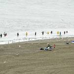 Dipnetters as seen from the Kenai bluffs on Tuesday, July 10, 1018, in Kenai, Alaska. (Photo by Erin Thompson/Peninsula Clarion)