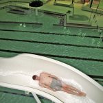 A swimmer rides down the 136-foot water slide at the Nikiski Pool. The pool is open for summer hours from 7 a.m.-9 p.m. Tuesday through Friday from June 1 through Sept. 1.