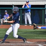 Soldotna batter Cody Quelland takes a strike against Sitka pitcher Vaughn Blankenship in a state tournament quarterfinal Thursday at Mulcahy Field in Anchorage.