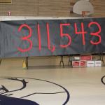 Ms. Romatz & Marcou roll out the total summer minutes read at K-Beach El.