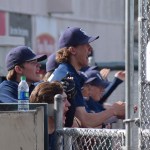 Soldotna baseball team members cheer on their teammates Thursday against Sitka in a state tournament quarterfinal at Mulcahy Field in Anchorage.