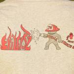 A special design adores the back of a T-shirt worn by Bradyn Holly at the 9/11 Tribute Rodeo Saturday at the Soldotna Rodeo Grounds. (Photo by Joey Klecka/Peninsula Clarion)