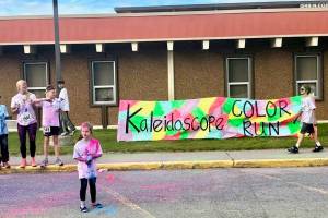 No shirt was clean after Kaliedoscope Schools Color Run on Saturday, Sept. 15, 2018, in Kenai, Alaska. (Photo by Victoria Petersen/Peninsula Clarion)