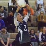 Soldotna senior Carsen Brown sets up a shot for a teammate Friday night against Anchorage Christian at the Soldotna Prep gym. (Photo by Joey Klecka/Peninsula Clarion)