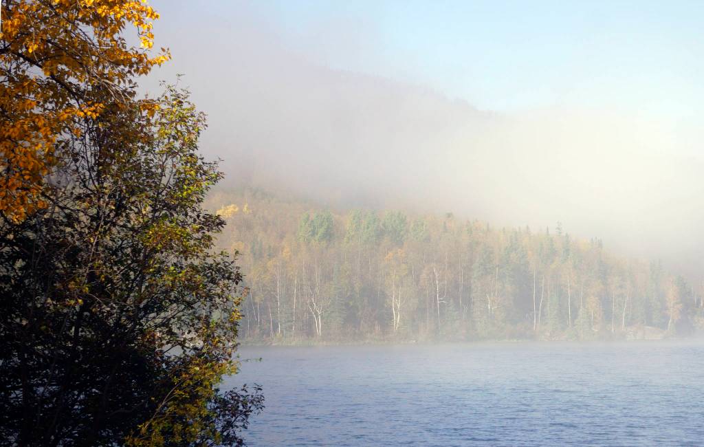 Mist rises over Hidden Lake in the Kenai National Wildlife Refuge on Sunday, Sept. 30, 2018, near Sterling, Alaska. (Photo by Michael Armstrong/Homer News)