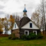 The St. Nicholas Memorial Chapel sits on the bluff in Old Town, Kenai overlooking Cook Inlet on Thursday, in Kenai. (Photo by Victoria Petersen/Peninsula Clarion)