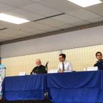 Candidates for Soldotna City Council, Paul Whitney, Jordan Chilson and Justin Ruffridge discuss issues Soldotna is facing on Wednesday, Sept. 26, 2018, in the Soldotna Chamber Luncheon in Soldotna, Alaska. (Photo by Victoria Petersen/Peninsula Clarion)