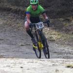 Anchorages Amber Stull leads early in the Polar Vortex Cyclocross race Saturday at the Tsalteshi Trails in Soldotna. (Photo by Joey Klecka/Peninsula Clarion)
