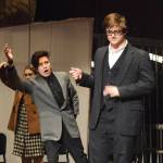 Soldotna theater students Demion Caulderon (left) and Jaron Swanson practice lines during rehearsal Friday of Chicago in the Soldotna High auditorium. (Photo by Joey Klecka/Peninsula Clarion)                                Soldotna theater students Demion Caulderon (left) and Jaron Swanson practice lines during rehearsal Friday of Chicago in the Soldotna High auditorium. (Photo by Joey Klecka/Peninsula Clarion)