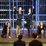 Soldotna theater students (left to right) Katie Schwartz, Sophie Warth, Zaiyd Puryear and Olivia Davis practice a musical number during rehearsal Friday of Chicago in the Soldotna High auditorium. (Photo by Joey Klecka/Peninsula Clarion)                                Soldotna theater students (left to right) Katie Schwartz, Sophie Warth, Zaiyd Puryear and Olivia Davis practice a musical number during rehearsal Friday of Chicago in the Soldotna High auditorium. (Photo by Joey Klecka/Peninsula Clarion)