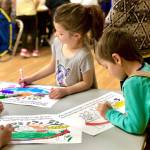 Students work with Heritage Place residents to spread Thanksgiving cheer