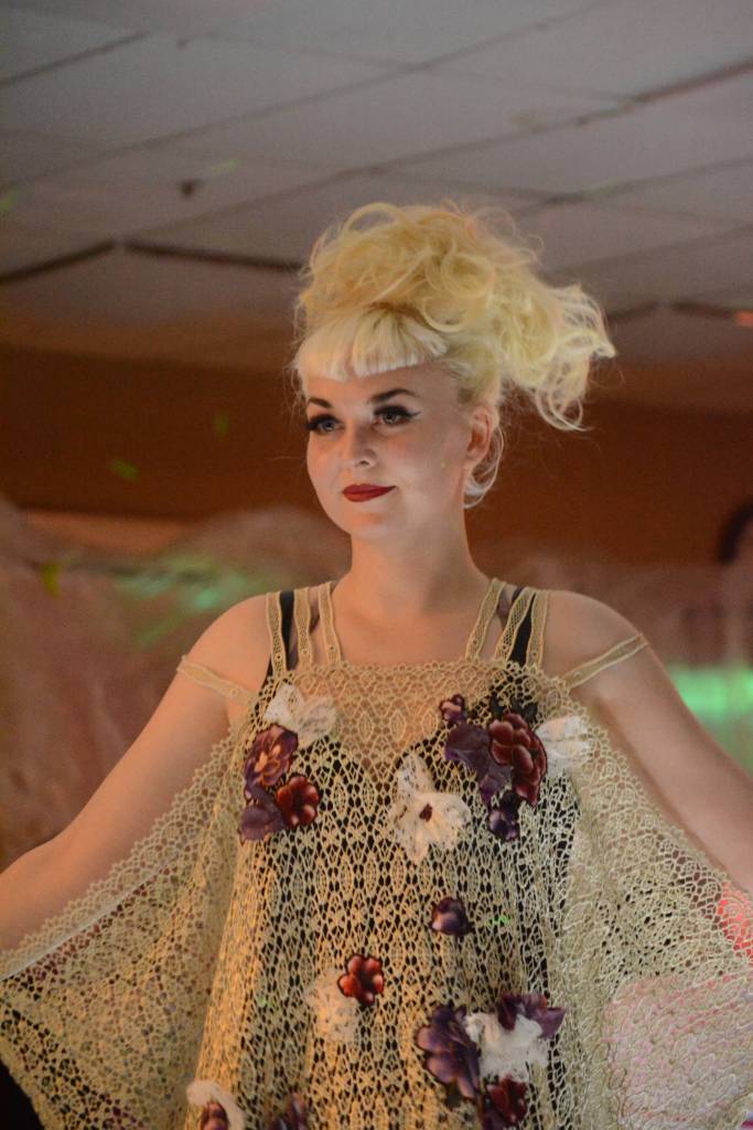 Bobbye Hurd models Freedom Being by Kimora Love Buster at the 2018 Wearable Arts on Nov. 17, 2018, in Homer, Alaska. (Photo by Michael Armstrong/Homer News)