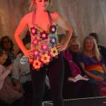 Britt Huffman models Travelling Hexis Through States by Linda Skelton at the 2018 Wearable Arts on Nov. 17, 2018, in Homer, Alaska. (Photo by Michael Armstrong/Homer News)