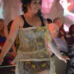 Jahnie Triplett models Our Anger, Like Bees, Will Pour From our Mouths by Ann-Marget Wimmerstedt at the 2018 Wearable Arts on Nov. 17, 2018, in Homer, Alaska. (Photo by Michael Armstrong/Homer News)