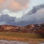 A black ash cloud from Alaskas Mount Veniaminof passes the community of Perryville, Alaska, on Wednesday, Nov. 21, 2018. Alaska Volcano Observatory scientists said the overnight ash emissions from Mount Veniaminof generated an ash plume that drifted more than 150 miles to the southeast. (Victoria Tague via AP)