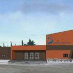 A rendering of the proposed Soldotna Regional Sports Complex field house. The approximately 42,000-square-foot metal building would be connected to the current sports complex and offer a variety of recreation options for the community. The building could hold three high school basketball courts, eight large wrestling mats or nine pickleball courts. (City of Soldotna)