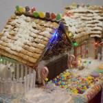 A gingerbread house entry by Abigail Youngberg sits on display in the Kenai Chamber of Commerce and Visitor Center gingerbread house contest. The gingerbread houses will be on display until Dec. 21 in the visitor center. (Photo by Joey Klecka/Peninsula Clarion)