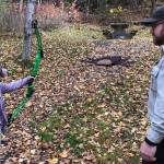 Participants at the 2018 Termination Dust Celebration took aim at invasive species like ticks and earthworks while learning archery skills. (Photo by Leah Eskelin/USFWS)