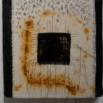 Gundege Snepstes Untold Stories 2 is part of the Bunnell Street Arts Centers 10x10 show in Homer, Alaska. (Photo by Michael Armstrong/Homer News)