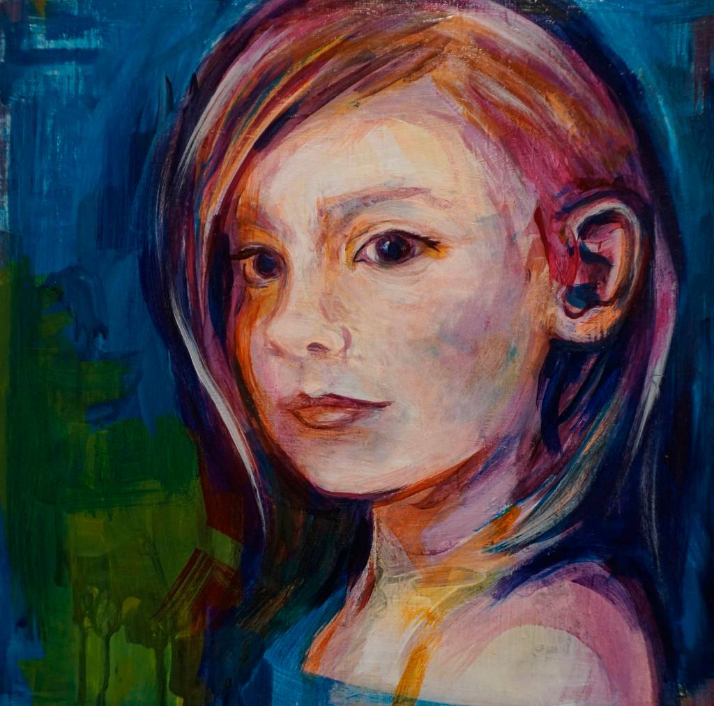 One of Carla Copes paintings in the Bunnell Street Arts Centers 10x10 show in Homer, Alaska. (Photo by Michael Armstrong/Homer News)