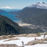 Looking east toward Tutka Bay in late May, snow can still be thick on the top of 1,200-foot Lunch Mountain. (Photo by Andy Banas)