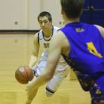 Soldotna sophomore Jersey Truesdell looks for an opening against the Kodiak defense Jan. 18, 2018, at Soldotna High School. (Photo by Joey Klecka/Peninsula Clarion)