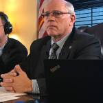 Sen. John Coghill, R-Fairbanks, listens to a question during a press conference Wednesday about Gov. Mike Dunleavys constitutional amendments. (Alex McCarthy | Juneau Empire)