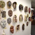 A set of healing masks made by artist Helene Griffith on display at the Positive Vibe gallery in Kenai on Wednesday, Jan. 30, 2019. (Photo by Brian Mazurek/Peninsula Clarion)