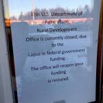 The U.S. Department of Agriculture and Rural Development office in Kenai, Alaska, remains closed during the partial government shutdown on Thursday. (Photo by Victoria Petersen/Peninsula Clarion)
