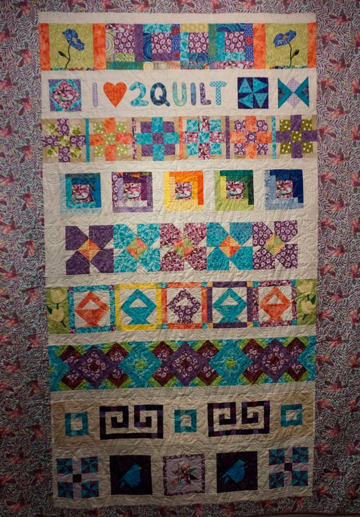 Shirley Svobodas My Friends Made This!, one of the works in the 9 Women / 9 Quilts show that opened last Friday, Feb. 1, 2019, at the Homer Council on the Arts, in Homer, Alaska. (Photo by Michael Armstrong/Homer News)