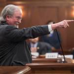 Alaska Supreme Court Chief Justice Craig Stowers calls out his staff sitting in the gallery during his State of the Judiciary address before a joint session of the Alaska Legislature at the Capitol on Wednesday, Feb. 7, 2018. (Michael Penn | Juneau Empire File)