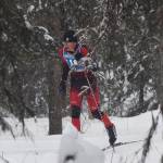 Kenais Josh Foster races Saturday afternoon in the boys relay at the Kenai Peninsula Borough nordic ski meet at the Tsalteshi Trails in Soldotna. (Photo by Joey Klecka/Peninsula Clarion)