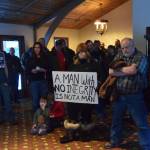 Constituents listen to Rep. Gary Knopp, R- Soldotna during his town hall at the Kenai River Suites in Soldotna on Feb. 15, 2019. (Photo by Brian Mazurek/Peninsula Clarion)