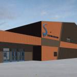 A rendering of the proposed Soldotna Regional Sports Complex field house. Unofficial election results leave the field houses future up in the air. (City of Soldotna)
