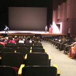Student filmmakers were greeted by a red carpet at the Kenai Central High School auditorium for the Kenai Peninsula Borough School District 2019 film festival on Thursday, March 7, 2019, in Kenai, Alaska. (Photo by Victoria Petersen/Peninsula Clarion)