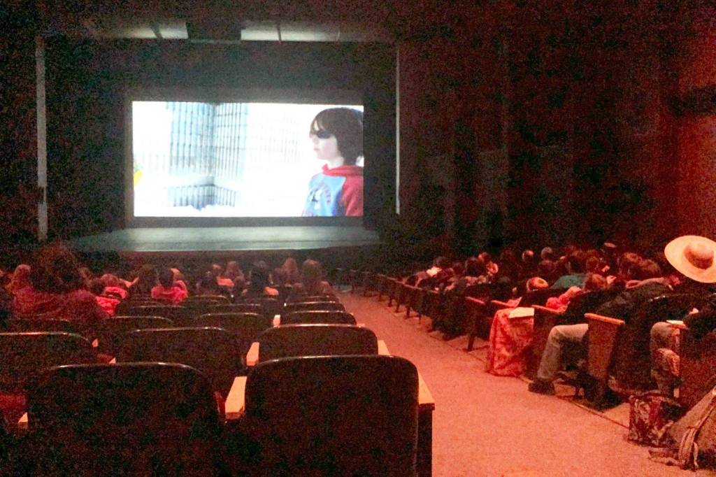 Student filmmakers were greeted by a red carpet at the Kenai Central High School auditorium for the Kenai Peninsula Borough School District 2019 film festival on Thursday, March 7, 2019, in Kenai, Alaska. (Photo by Victoria Petersen/Peninsula Clarion)