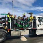 Residents in the parade wave to passerbys at the 28th annual Soldotna St. Patricks Day Parade on March, 17, 2019, in Soldotna, Alaska. (Photo by Victoria Petersen/Peninsula Clarion)