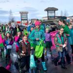Girl Scout Troop 210 came to represent themselves in Soldotnas St. Patricks Day Parade on Sunday, March 17, 2019, in Soldotna, Alaska. (Photo by Victoria Petersen/Peninsula Clarion)