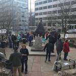The scene in front of the Capitol on Wednesday, March 20, 2019 for the Alaska Public Employees Associations Save the Alaska Marine Highway System rally. (Mollie Barnes | Juneau Empire)