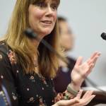 Bridget Weiss, Superintendent of the Juneau School District, spoke in favor of SB 6 in front of the Senate Education Committee at the Capitol on Tuesday, April 16, 2019. The bill is to provide money for prekindergarten education. (Michael Penn | Juneau Empire)