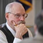 Sen. Bert Stedman, R-Sitka, listens to Finance Division Director David Teal answers questions from the Senate Finance Committee on the states budget at the Capitol on Thursday, April 25, 2019. (Michael Penn | Juneau Empire)