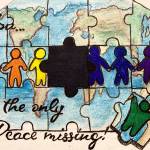 RJ Nelsons work of art is part of the Choir for Peace show on display before the May 2 and 3, 2019 concerts in the Homer High School Commons in Homer, Alaska. (Photo provided)