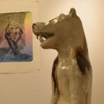 The work of Anchorage artists Jonathan Green and Alanna DeRocchi is on display at the Kenai Fine Art Center in Kenai, Alaska, on Monday, April 29, 2019. (Photo by Brian Mazurek/Peninsula Clarion)
