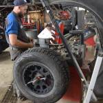 Alyeska Tire employee John Wilson balances a tire at the store in Kenai, Alaska on May 2, 2019. (Photo by Brian Mazurek/Peninsula Clarion)
