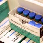 Measles, mumps and rubella vaccines sit in a cooler at the Rockland County Health Department in Pomona, New York. The MMR vaccine is a two-dose vaccine that typically ensures immunity to measles. (Seth Wenig | Associated Press)