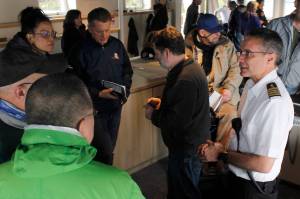 Amid concerns about ferries’ future, hundreds show up to greet new ship