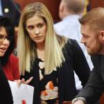Rep. Cathy Tilton, R-Wasilla, left, speaks with Rep. Sara Rasmussen, R-Anchorage, and Rep. Josh Revak, R-Anchorage, on the House floor as amendments to the budget are proposed on Tuesday, April 9, 2019. (Michael Penn | Juneau Empire)