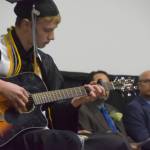 Gabriel Smith performs Classical Gas by Mason Williams during the 2019 Nikiski High School graduation in Nikiski, Alaska on May 20, 2019. (Photo by Brian Mazurek/Peninsula Clarion)