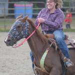 Taylor Kishbaugh competes in a jackpot race of the Last Frontier Barrel Racers on Friday, May 31, 2019, at the Soldotna Rodeo Grounds in Soldotna, Alaska. (Photo by Jeff Helminiak/Peninsula Clarion)